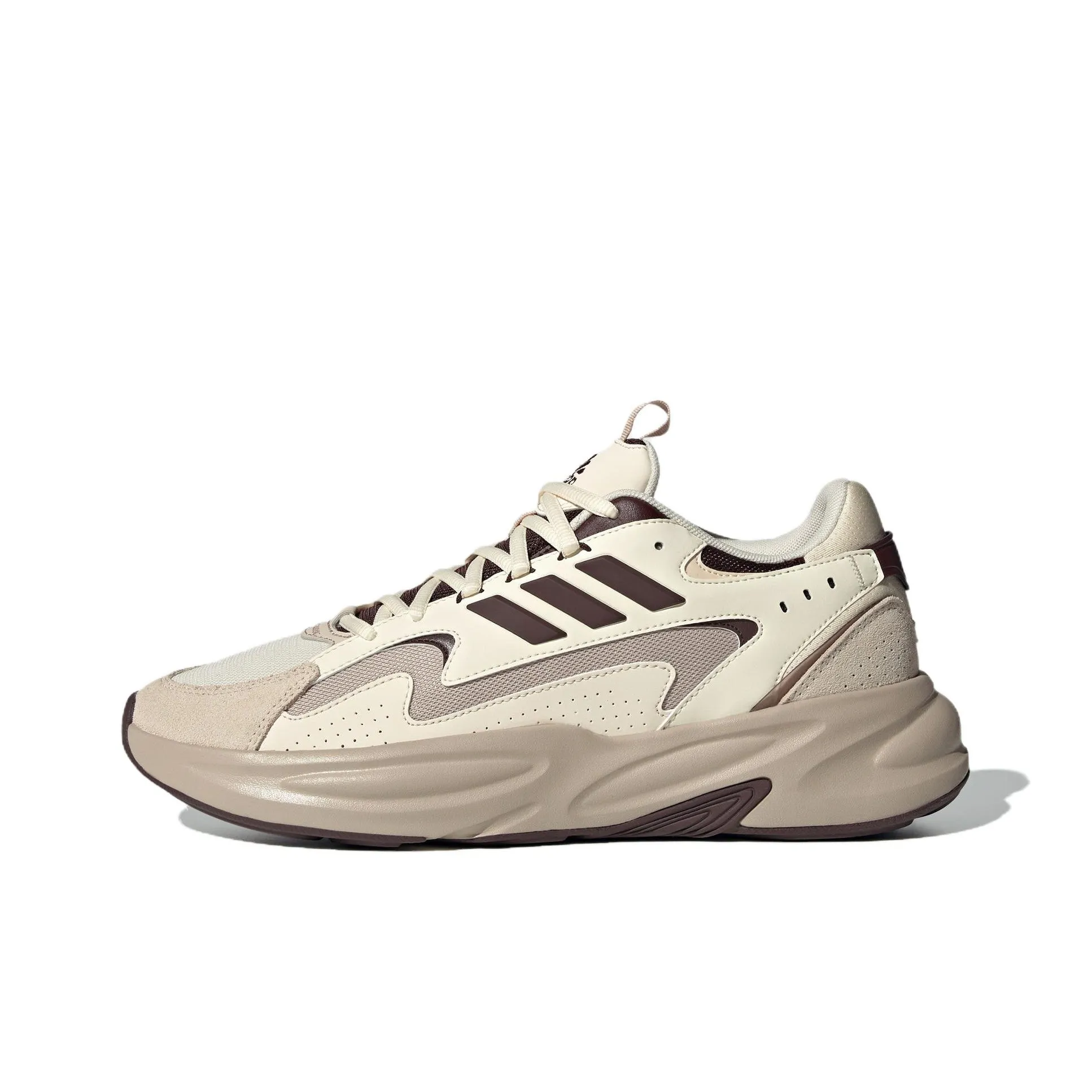 Adidas Ozwave Anti-Slip Wear-Resistant Low-Top Chunky Sneakers Unisex White Gray