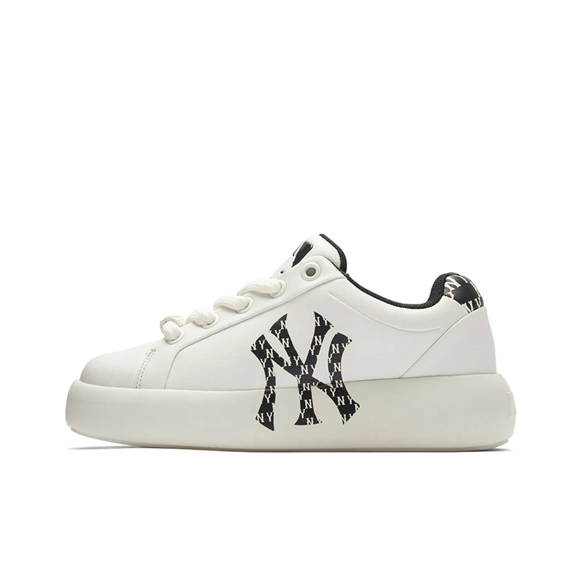 MLB Chunky Classic Slip-Resistant Low Top Скейтборд Кроссовки Unisex Черный Белый