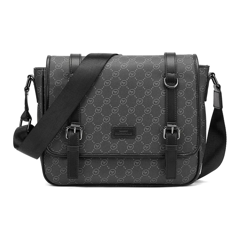 FAIRWHALE Synthetic Leather Crossbody Bag Regular Men's Black