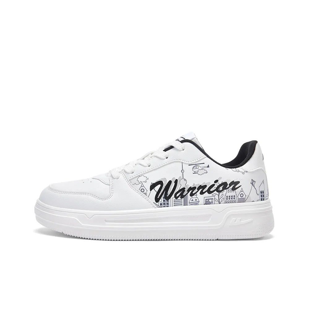 Warrior Легкий Износостойкий И Не-Слип Низкий Топ Кроссовки для скейтбординга Мужские Белый Черный