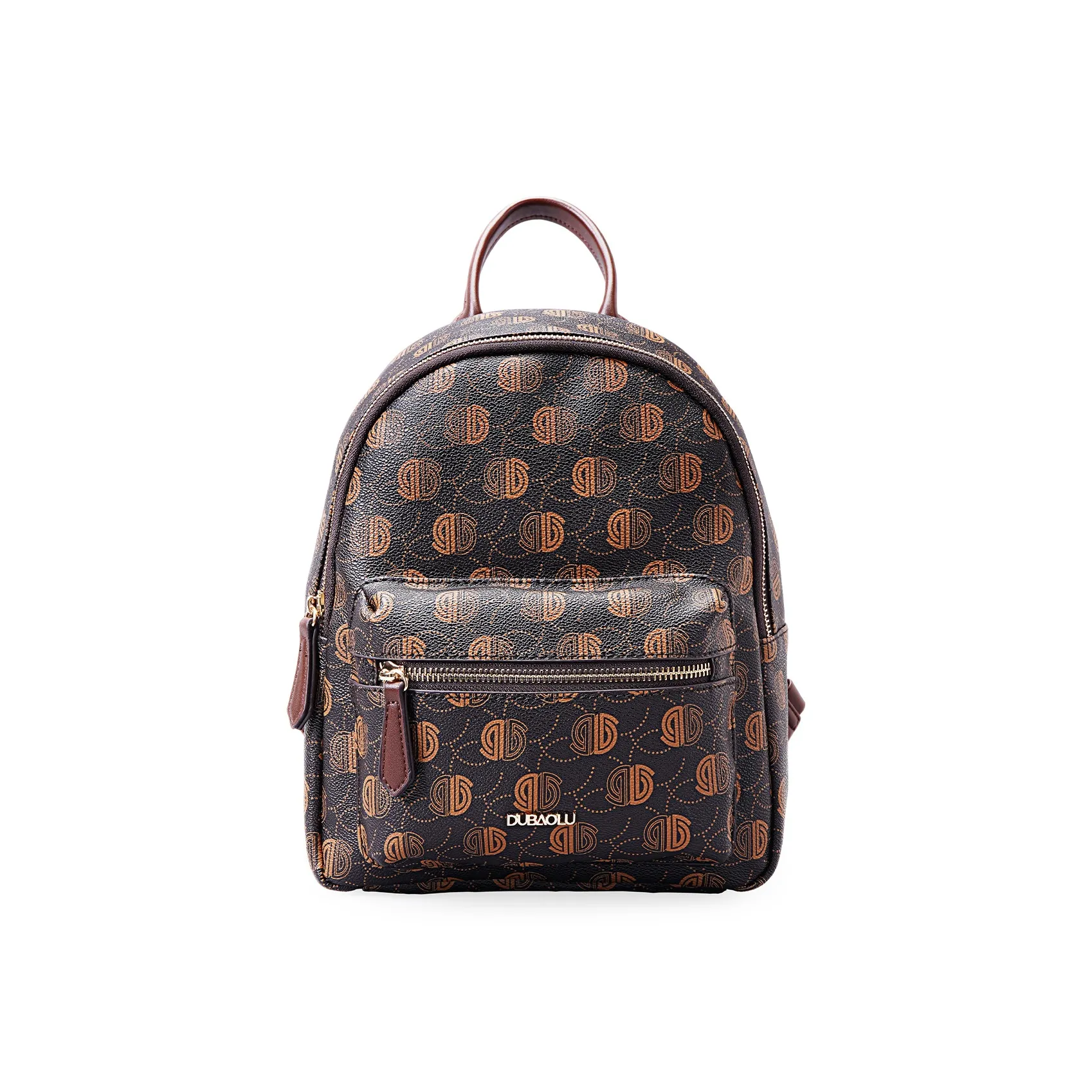 Dubaolu Polyurethane Carry Backpack Medium Size Women's Coffee/Apricot