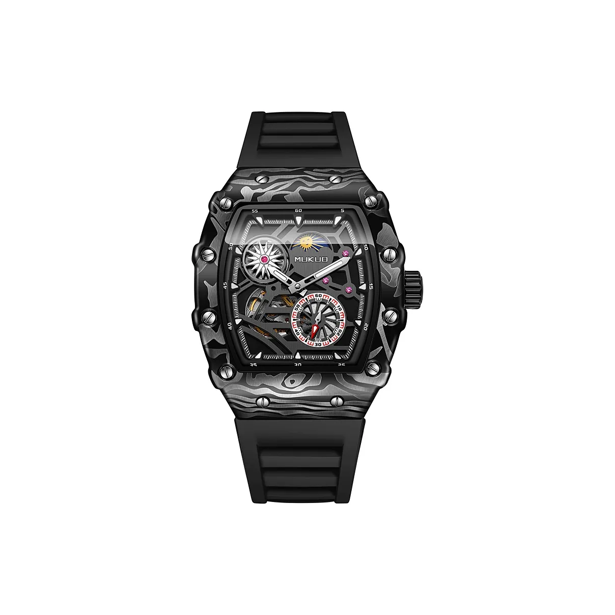 MUKUO Автоматический механический механизм Мужские часы 42mm*52mm*16mm Скелет