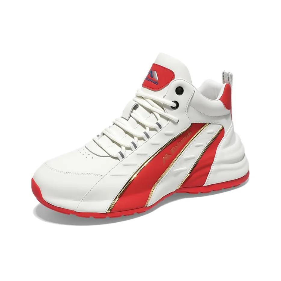 KOLUMB Амортизация Противоскользящий Увеличение Высоты MID Топ Повседневный Мужской Белый Красный