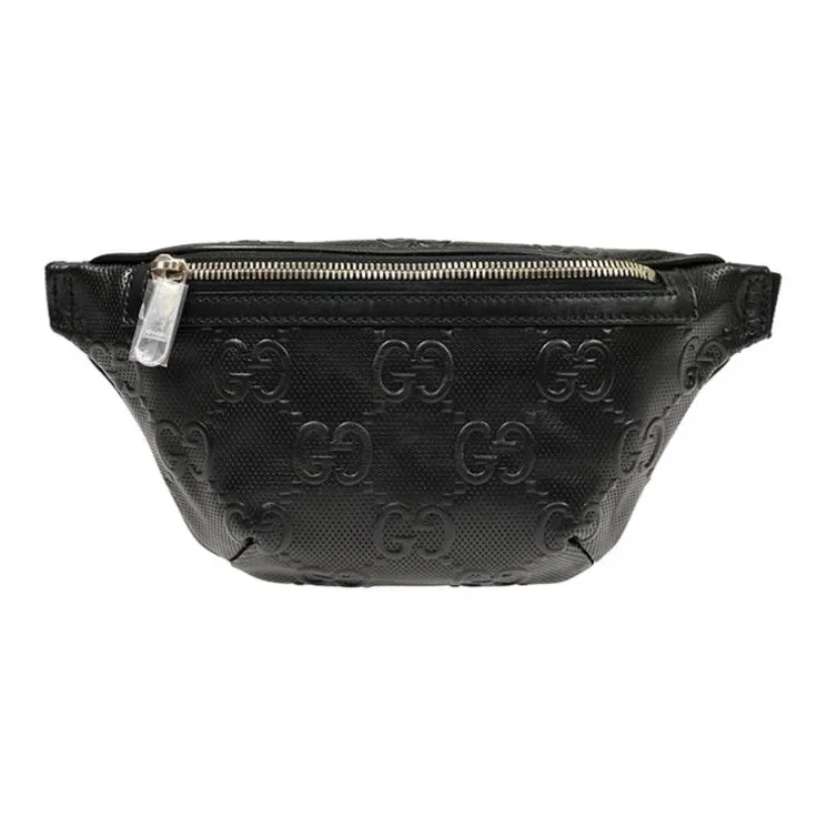 GUCCI Leather Shoulder Bag Crossbody Bag Sling Bag Fanny Pack Regular Unisex Black