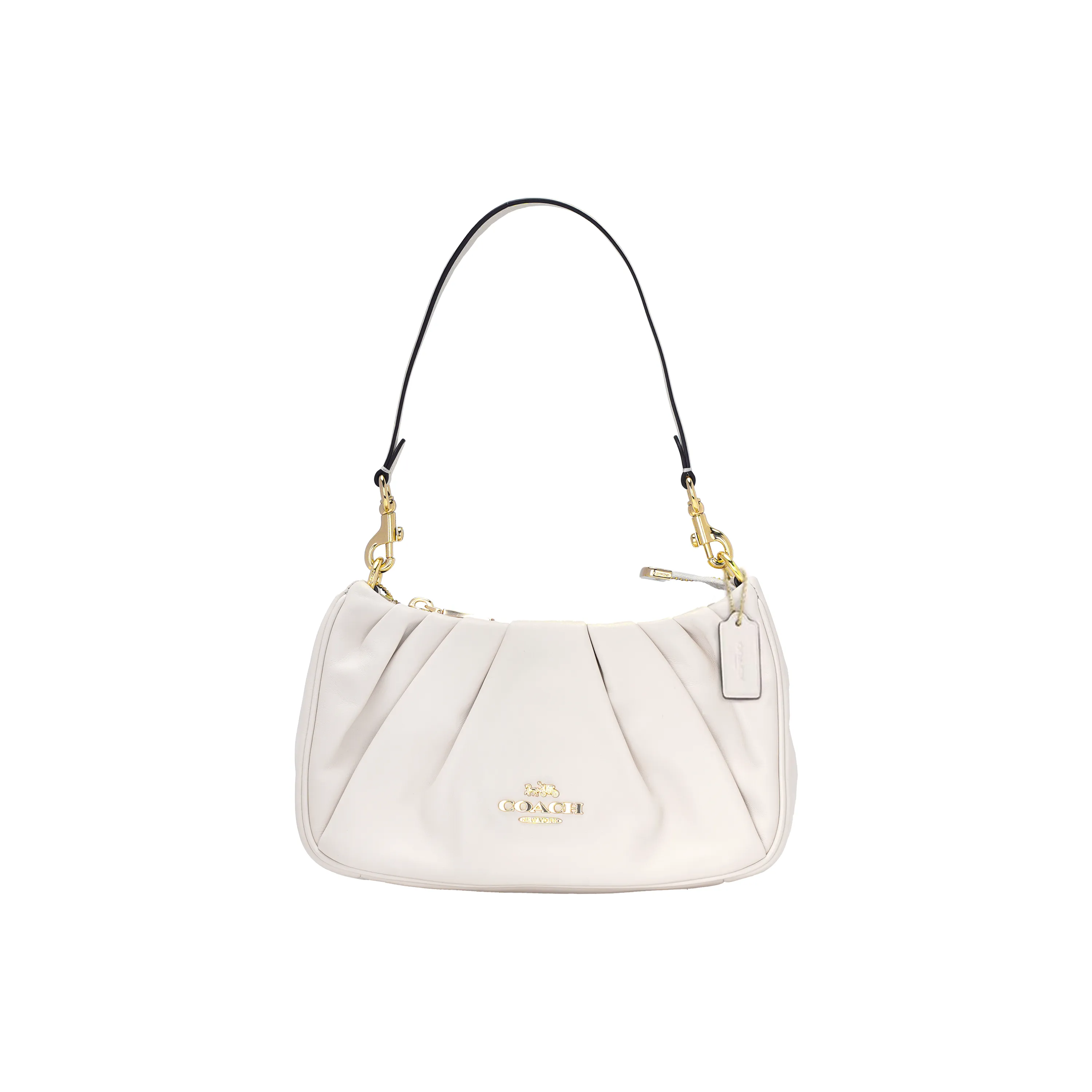 COACH Teri Cow Leather Shoulder Bag, Crossbody Bag, Handbag Medium Size Women's Chalk White
