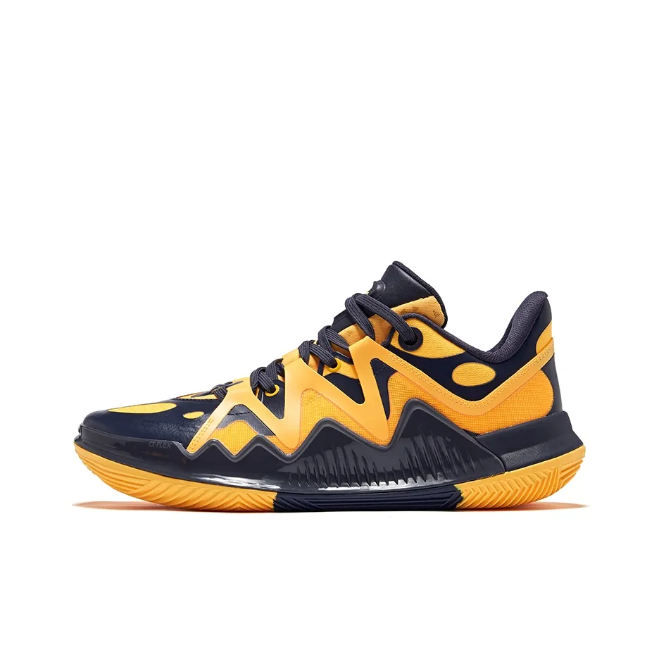 Erke Fearless EP Cushioning Anti-Twist Anti-Rollover Low-Top Basketball Shoes Men's Deep Ink Purple Neon Honey Orange