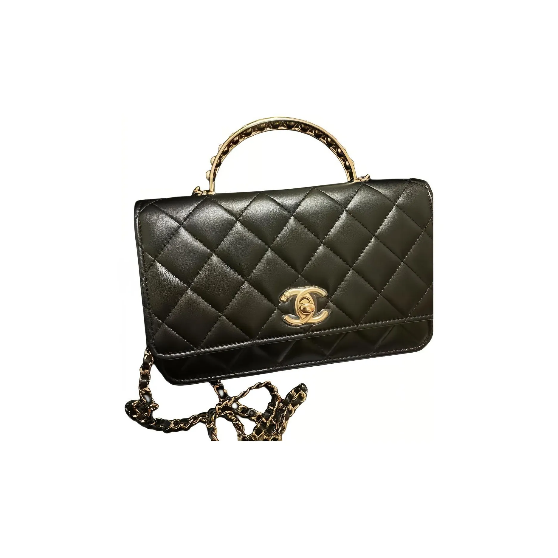 CHANEL WOC Sheepskin Wallet, Shoulder Bag, Crossbody Bag, Handbag Women's Black