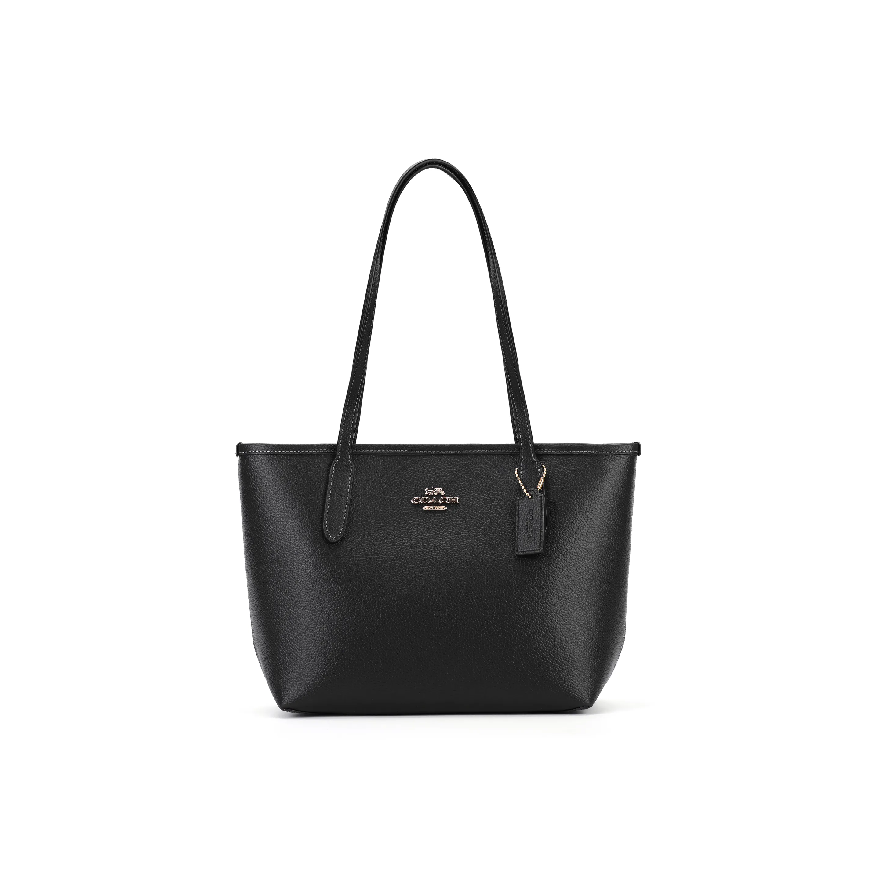 COACH City Cow Split Leather Tote Bag, Shopping Bag, Handbag, Shoulder Bag Women's Black
