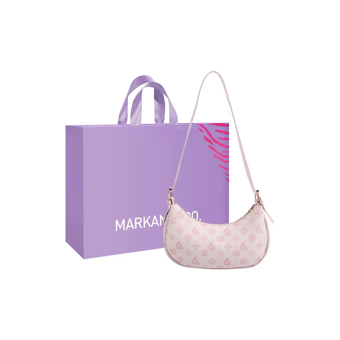 MARKANGARO ПУ (полиуретан) Сумка через плечо Стандартная Женская Буква Розовый Темно-коричневый с Plush Toy