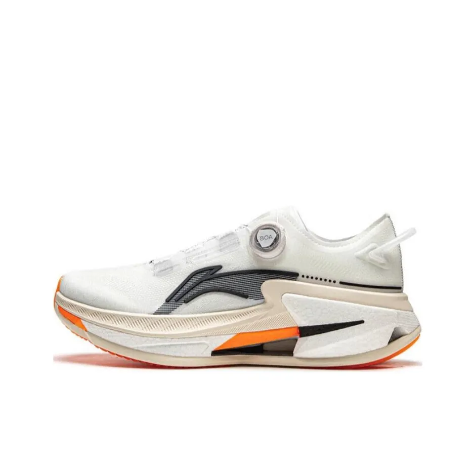 LiNing Shock Absorbers Slip-Resistant Abrasion-Resistant Low-Top Беговые кроссовки Мужские Белый Черный Оранжевый