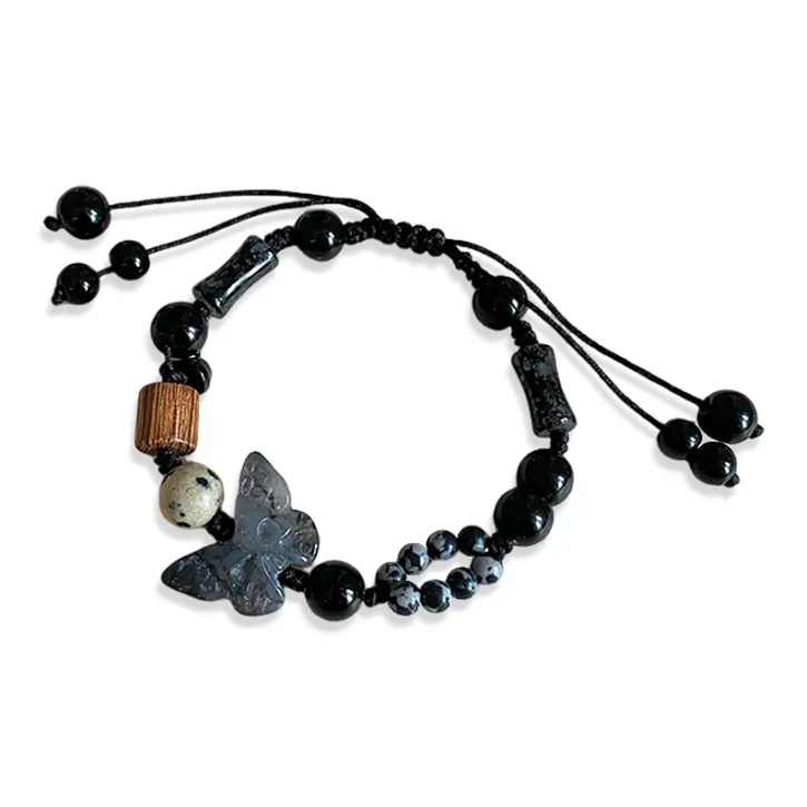 WANLIACC Ткань Чернила Бабочка Браслет Женские