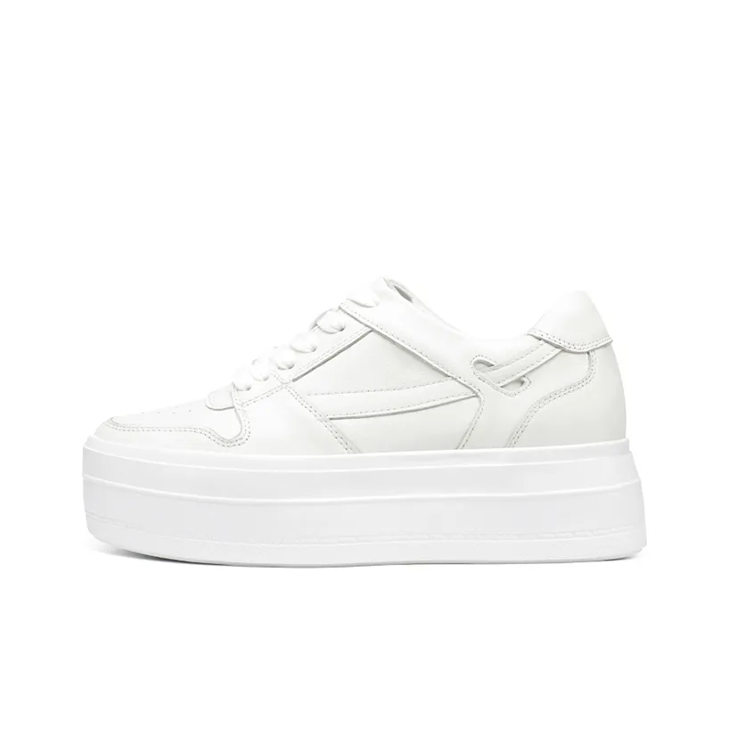 He Jinchang Slip-Resistant Abrasion-Resistant Скейтборд Кроссовки Женские Белые