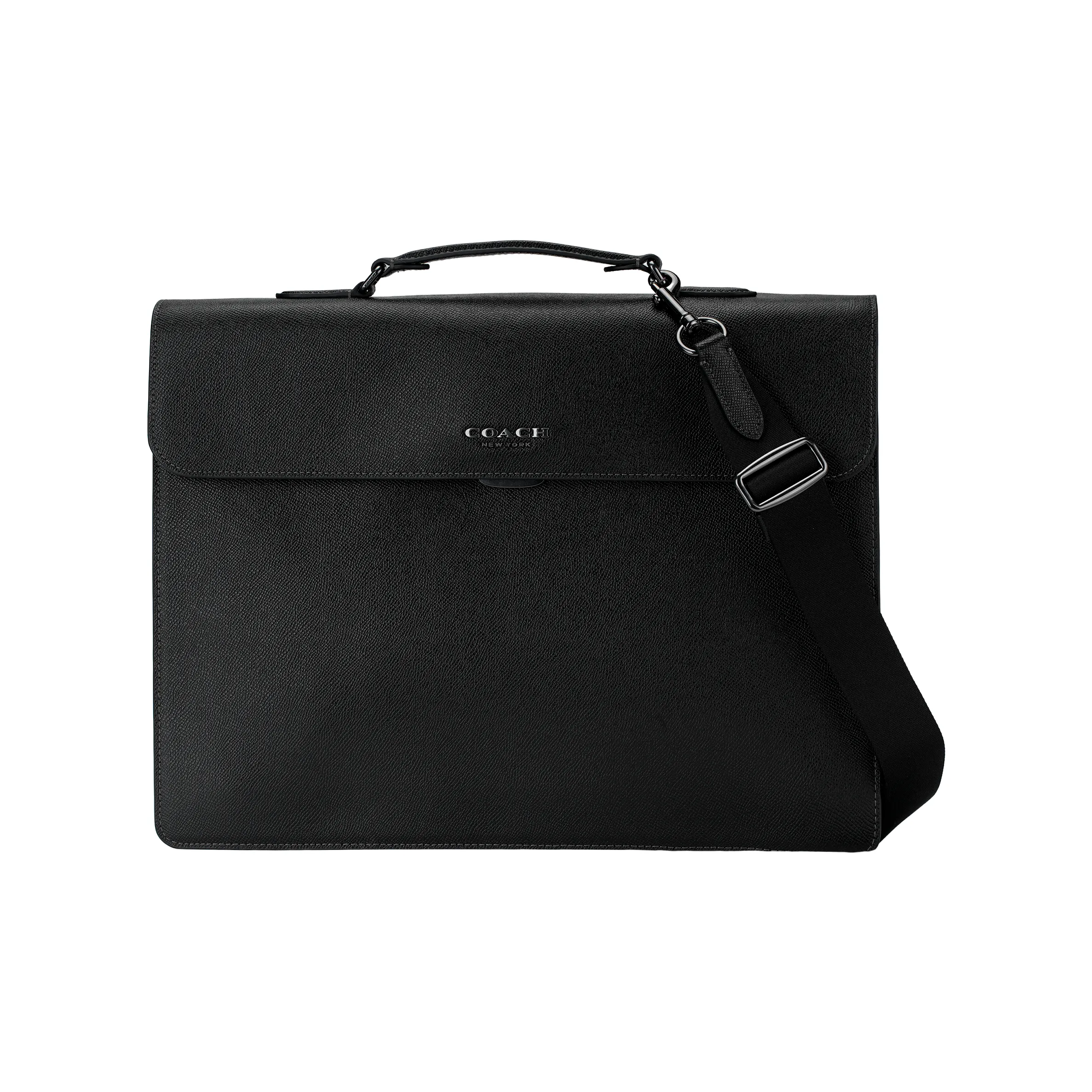 COACH Graham Cross Grain Leather Handbag, Shoulder Bag, Crossbody Bag, Briefcase Tubas Men's Black