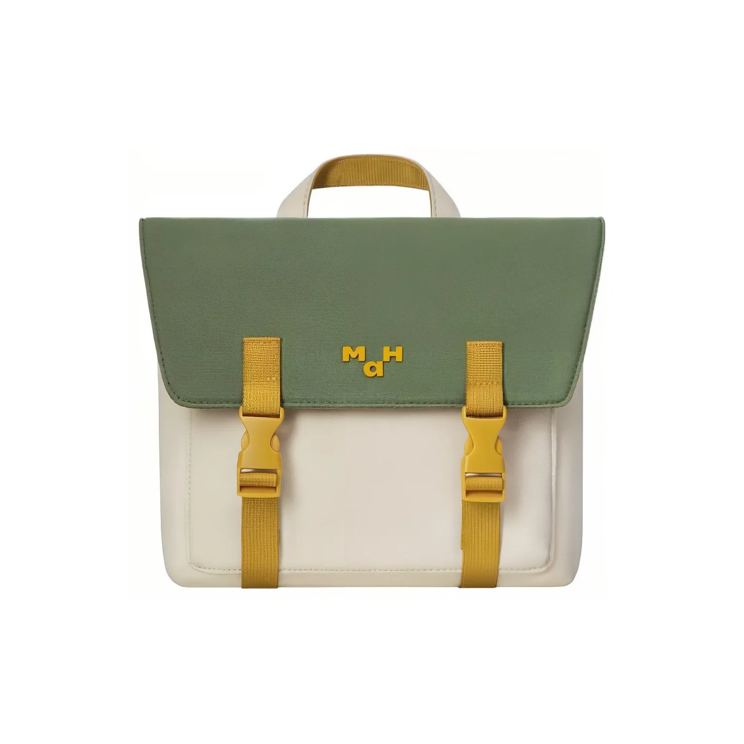 MAH Cotton Polyester Satchel Bag Backpack Medium Size Women's White