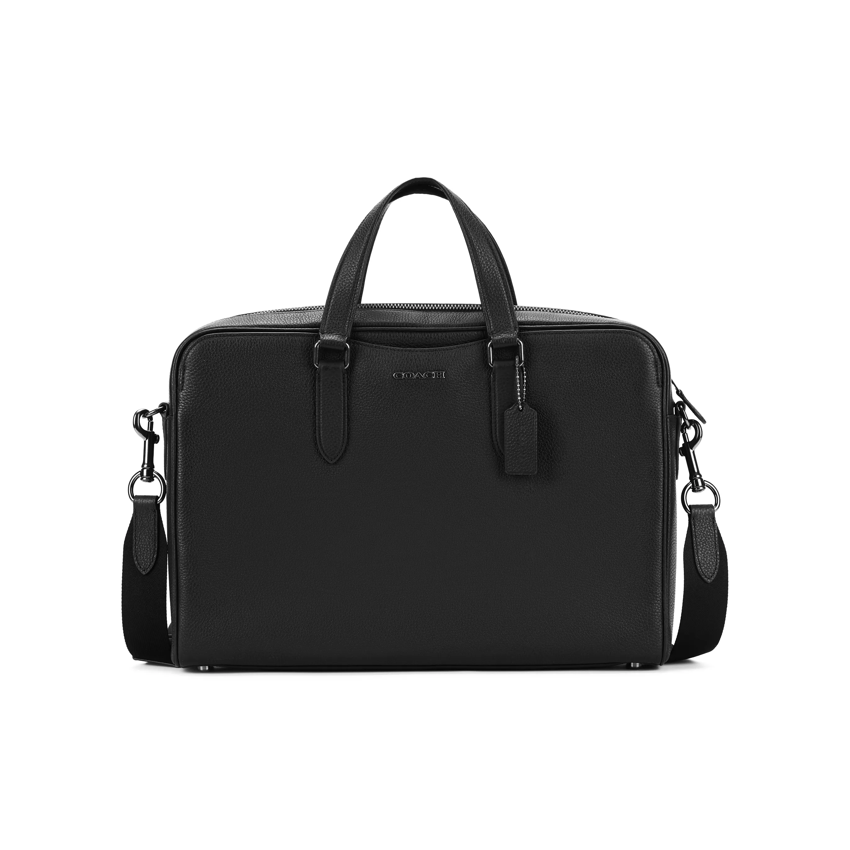 COACH Graham Pebbled Leather Handbag, Shoulder Bag, Crossbody Bag, Laptop Bag, Briefcase Tubas Men's Black
