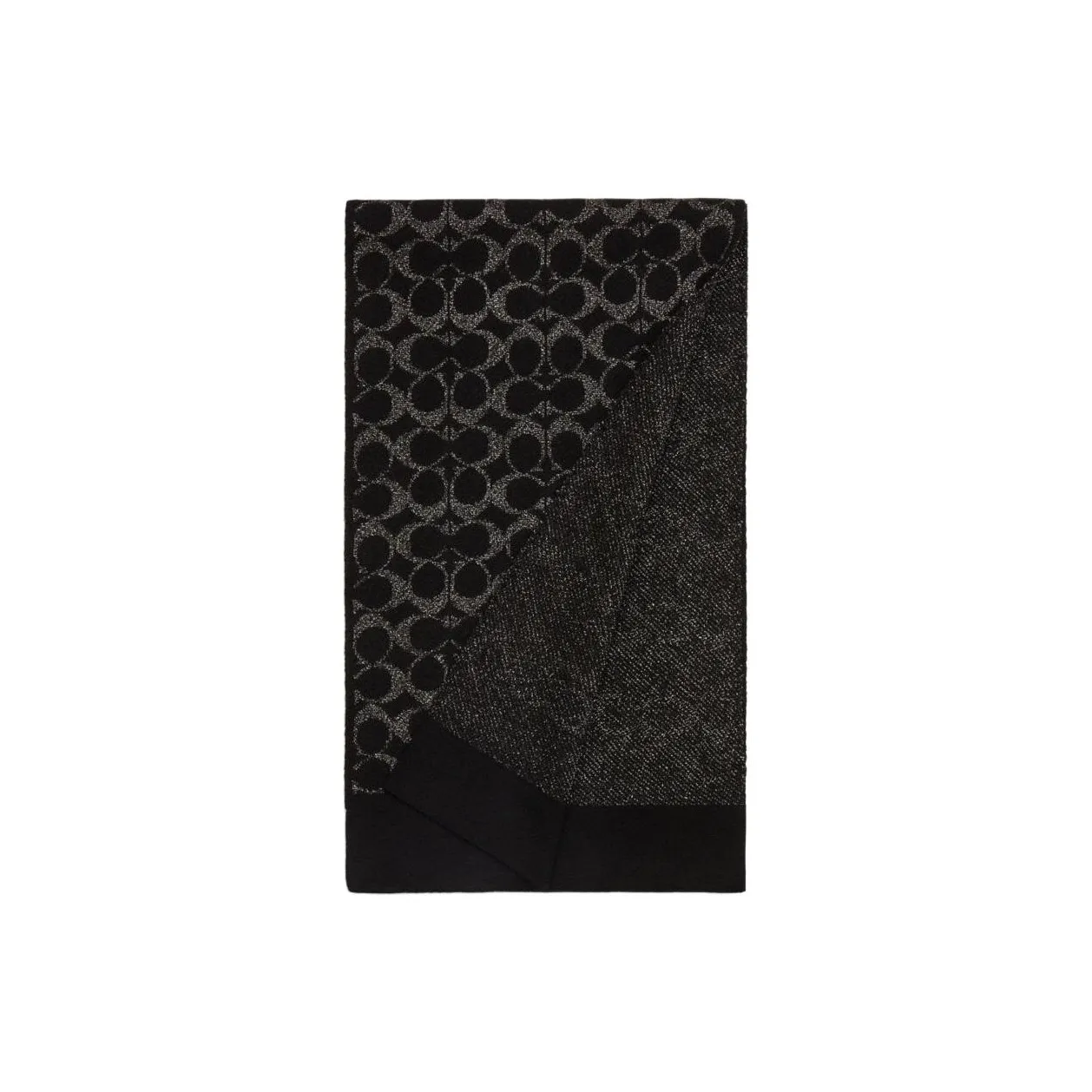 COACH Merino Wool Knit Scarves Unisex Black