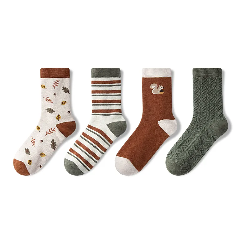 NAIER Носки Crew Женские 4 упаковки мерсеризованная шерсть Белка