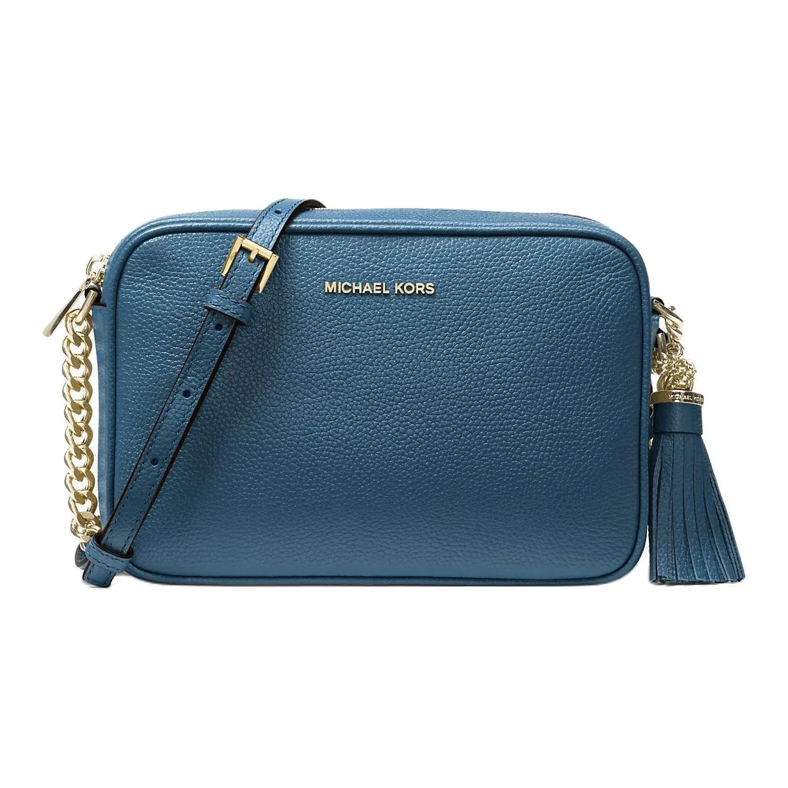 MICHAEL KORS Ginny Litchi Grain Leather Crossbody Bag Women's Dark Blue