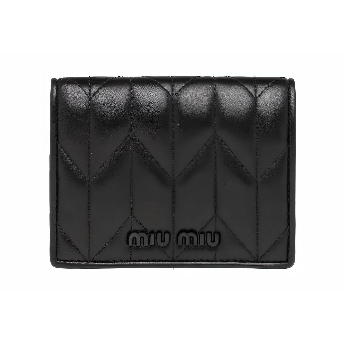 MIU MIU Soft Sheep Leather Wallet Women's Black