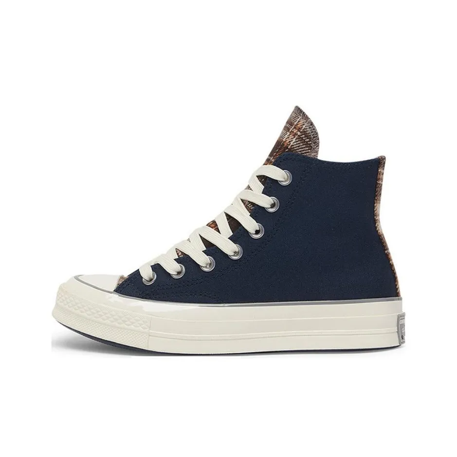 Converse Women's Chuck 70 High 'Canvas & Plaid Obsidian'