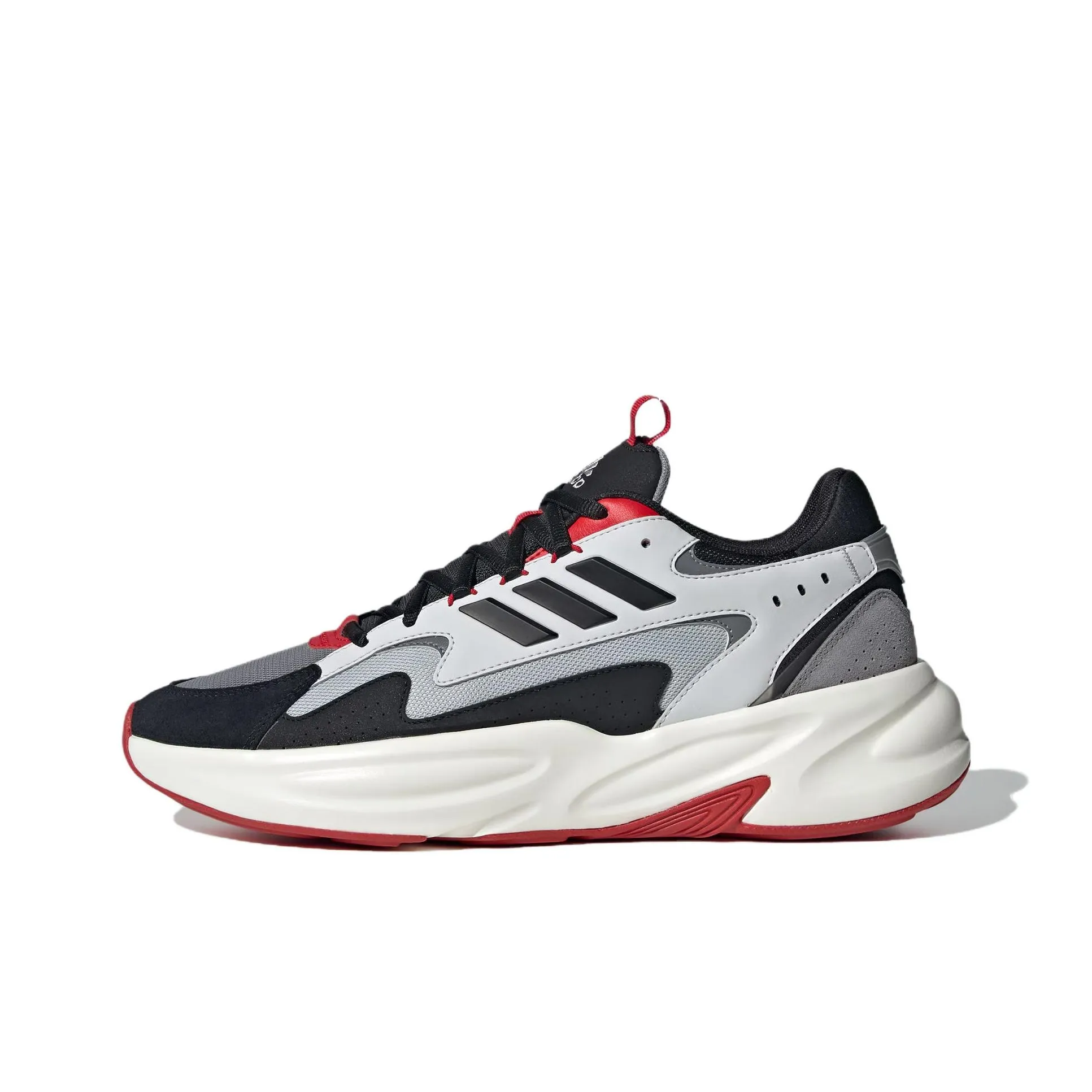 Adidas Ozwave Anti-Slip Wear-Resistant Low-Top Chunky Sneakers Unisex Black Gray Color