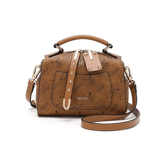 SNOOPY ПУ (полиуретан) Сумка через плечо Сумка Обычная Женская Коричневая