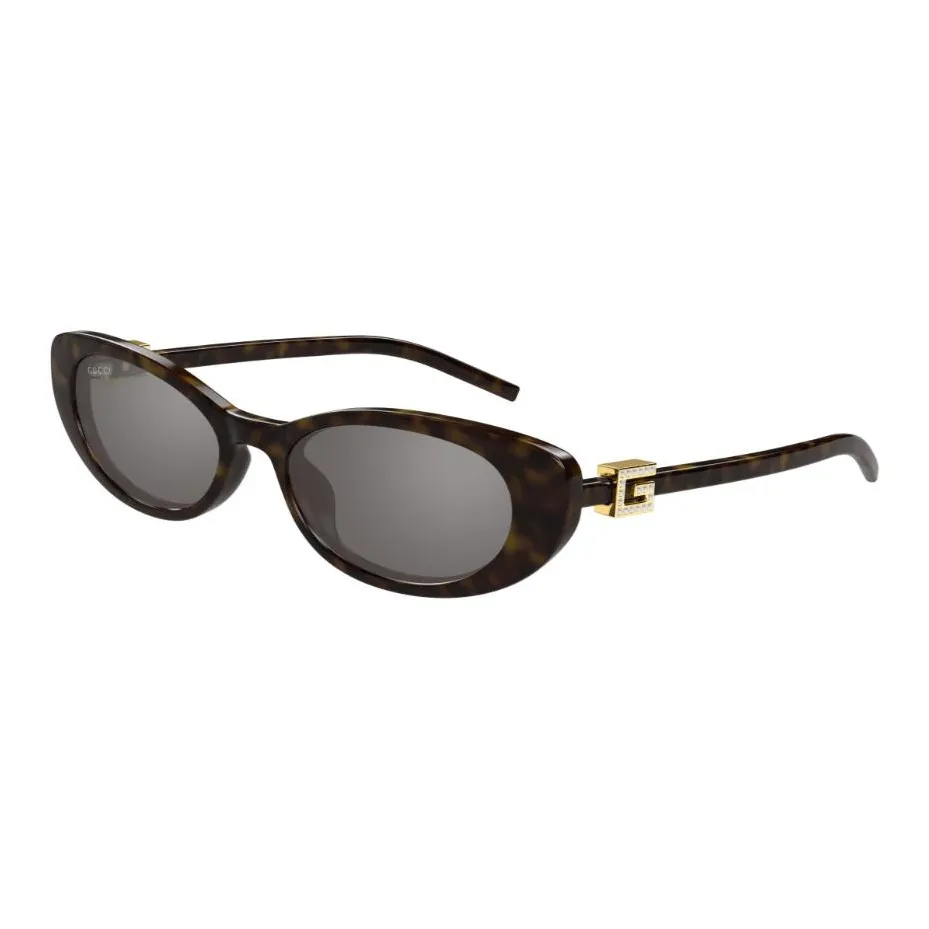 GUCCI Plastic Oval Sunglasses Women's Tortoiseshell
