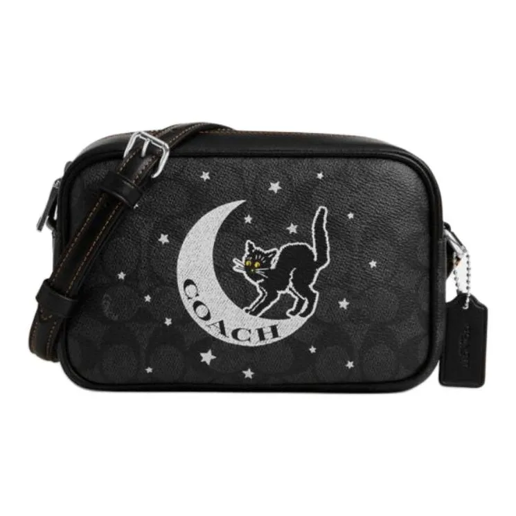 COACH Jamie Покрытый холст Camera Сумка Сумка через плечо Мини Женская Черная