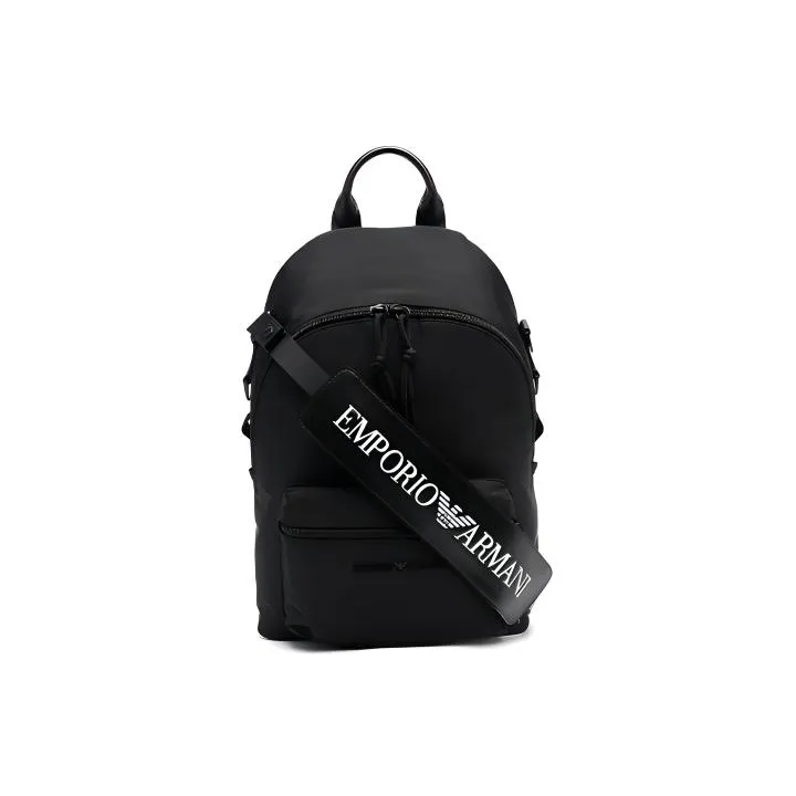 EMPORIO ARMANI Polyurethane With Polyester Shoulder Bag, Crossbody Bag, Backpack Men's Black