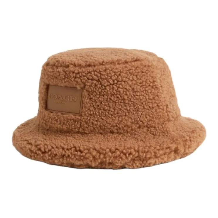 COACH Polyester, Cotton Bucket Hats Unisex Brown