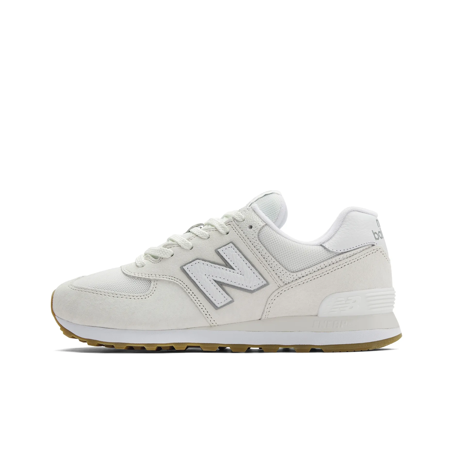 New Balance NB 574 Амортизация и Дышащий Низкий Топ Беговые кроссовки Унисекс Белый