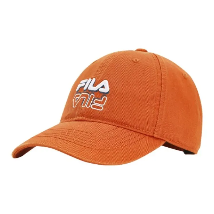 FILA Polyester Baseball Caps Unisex Caramel Yellow