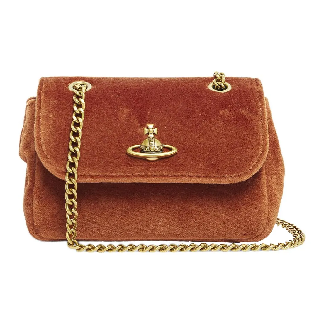 Vivienne Westwood 100% хлопок Одно плечо Сумка Кошелек Маленький Женский Жженый оранжевый