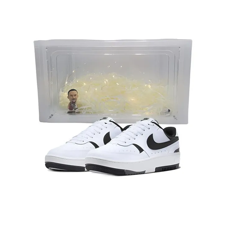 Nike Gamma Force Anti Slip And Wear Resistant Lightweight Low Top Skateboard Shoes Unisex Black White