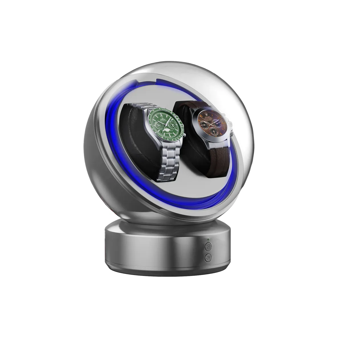 Brilliant Upgraded Charging Collection 2 Отделение для часов Watch Winder Пурпурно-зеленый Серебряный Унисекс