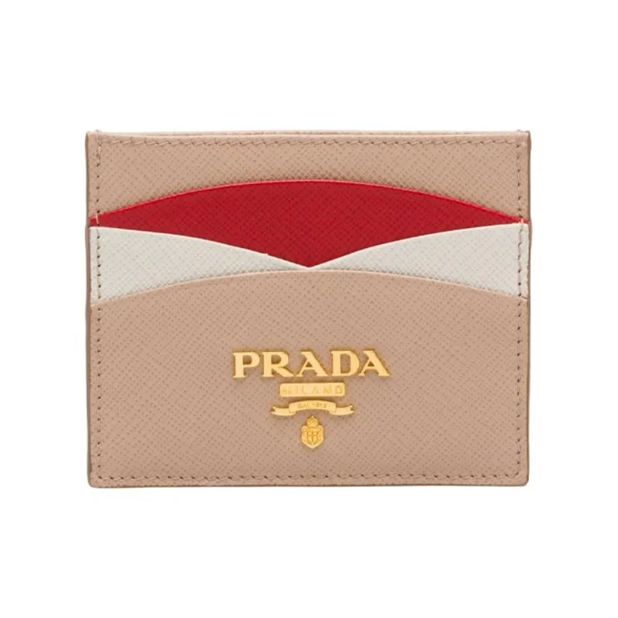 PRADA Saffiano кожаный держатель для карт женский ярко-красный