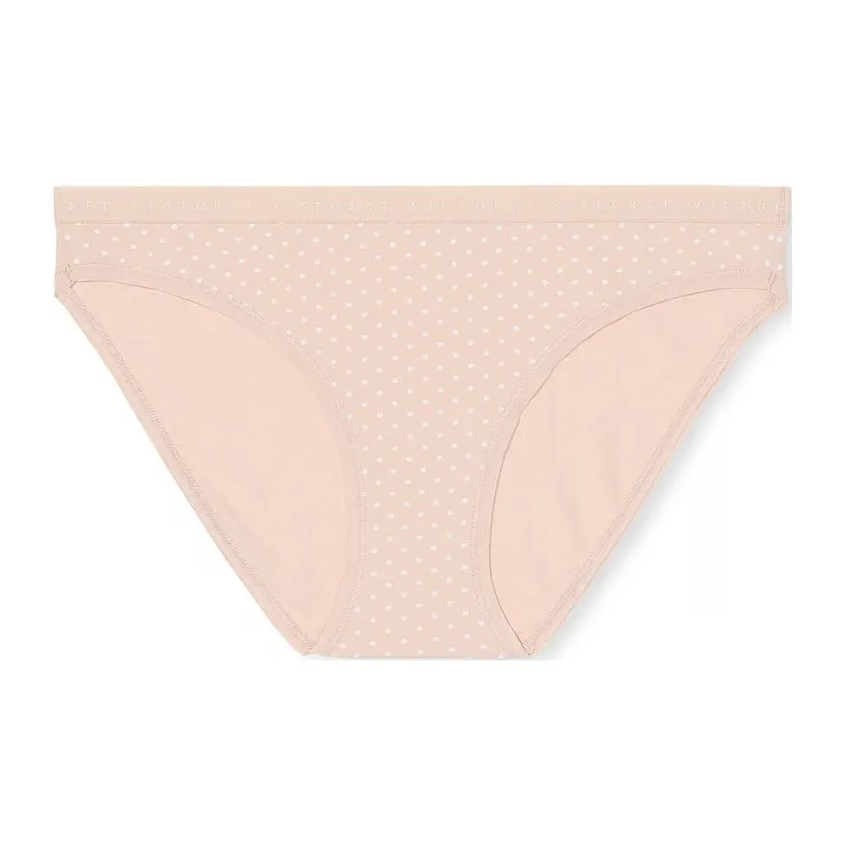Victoria's Secret Эластичный хлопок Бикини Panty Marzipan Dots Нижнее белье Женские 1 упаковка Розовый