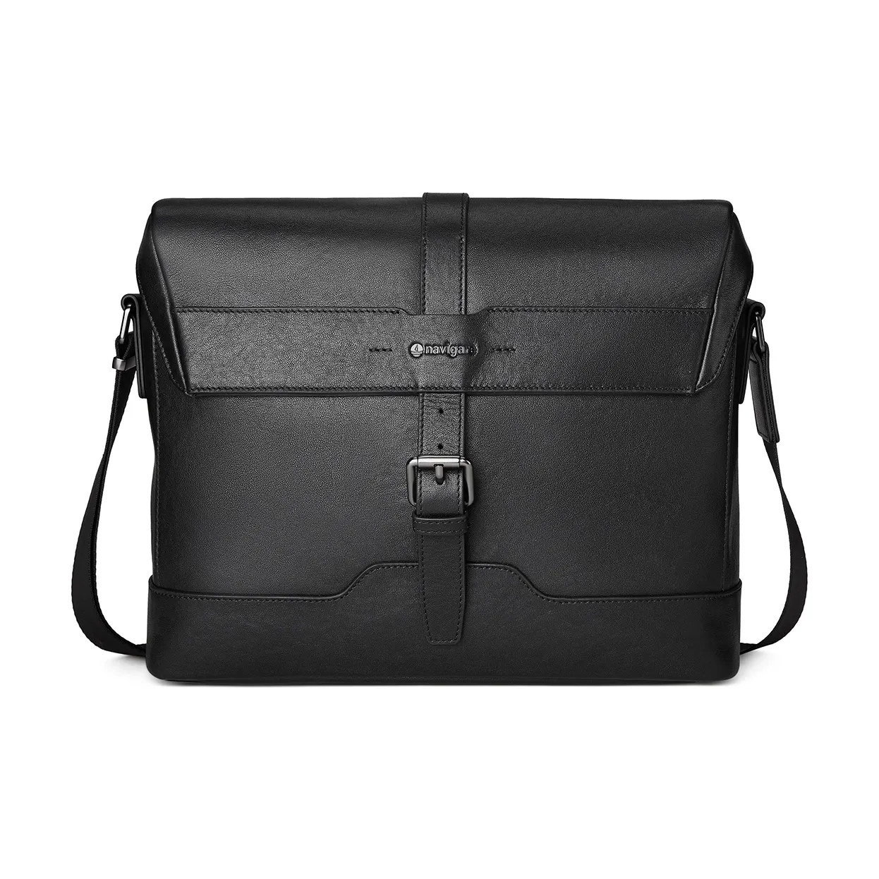NAVIGARE Сумка через плечо из коровьей кожи стандартная мужская черная