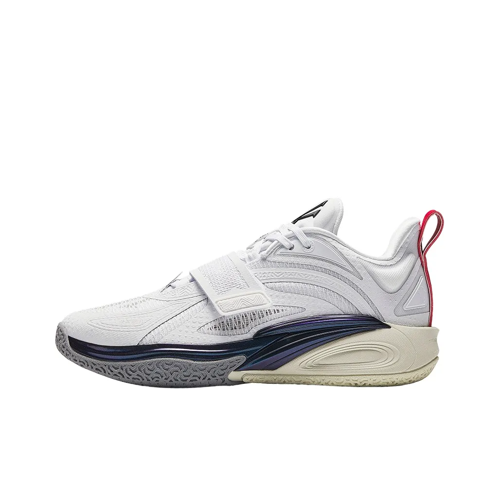 Antakids KAI 1 Slip-resistant Abrasion-resistant Low Top Children's Basketball Shoes White Антакидс KAI 1 Противоскользящие Устойчивые к износу Низкий Топ Детские Баскетбольные Кроссовки Белые