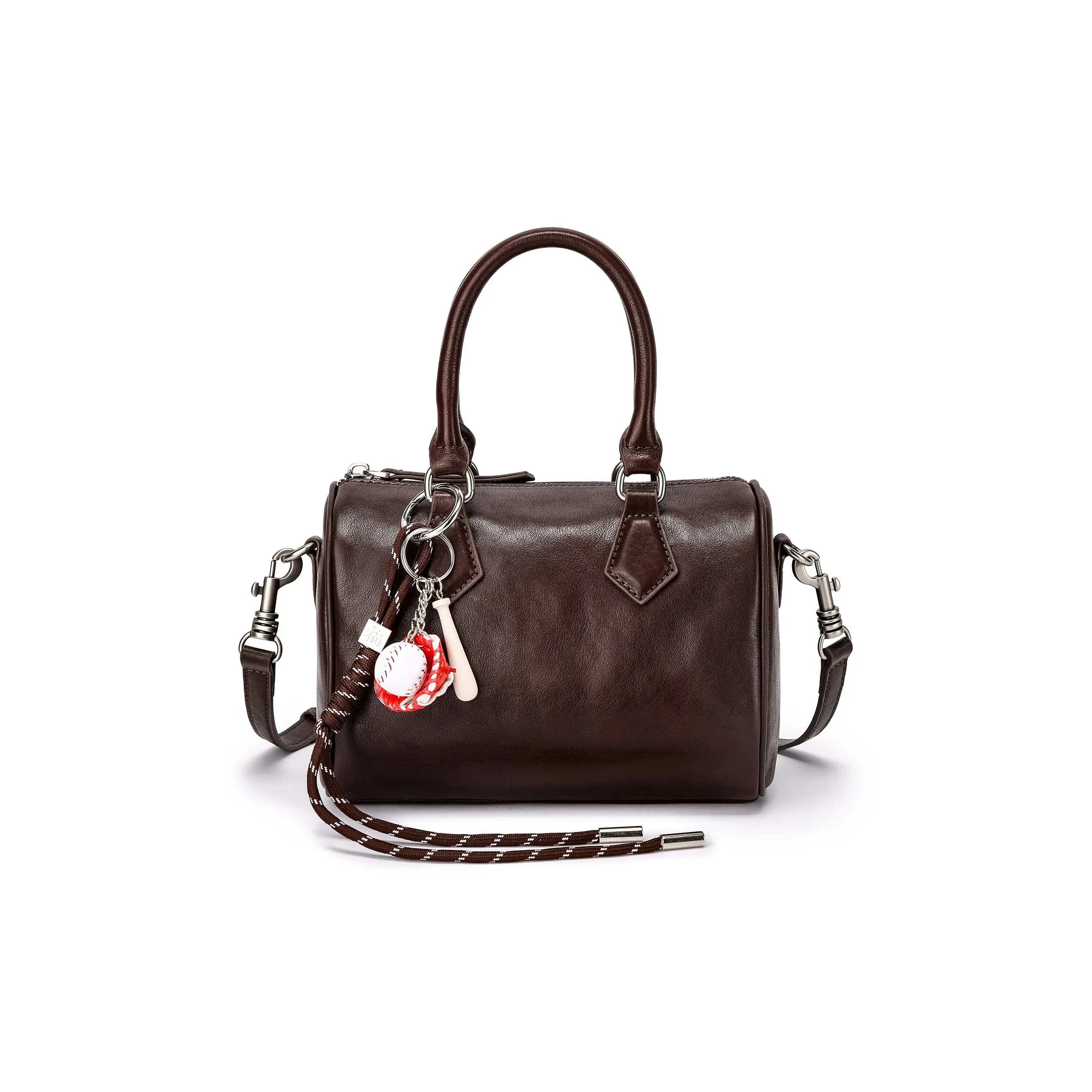 FAIRWHALE Genuine Leather One Shoulder Handbag Regular Women's Burgundy/Premium Black