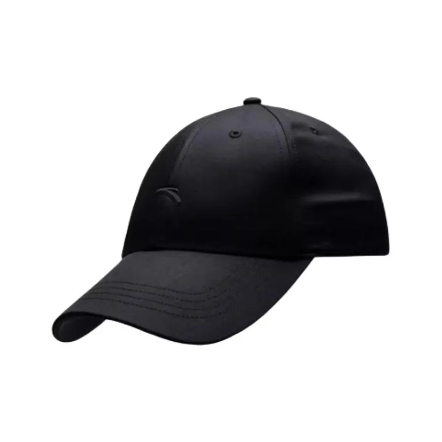 Anta Variety Training Collection Recycled Polyester Fabric Baseball Caps Unisex Basic Black
