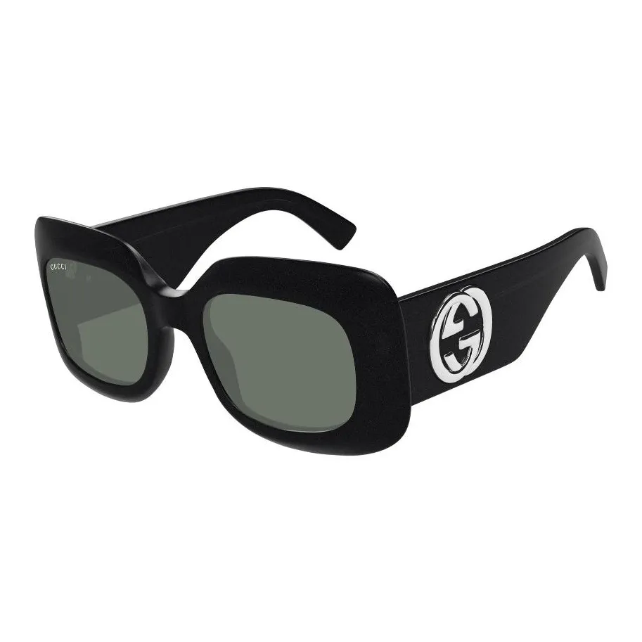 GUCCI Recycled Acetate Oval Sunglasses Women's Black