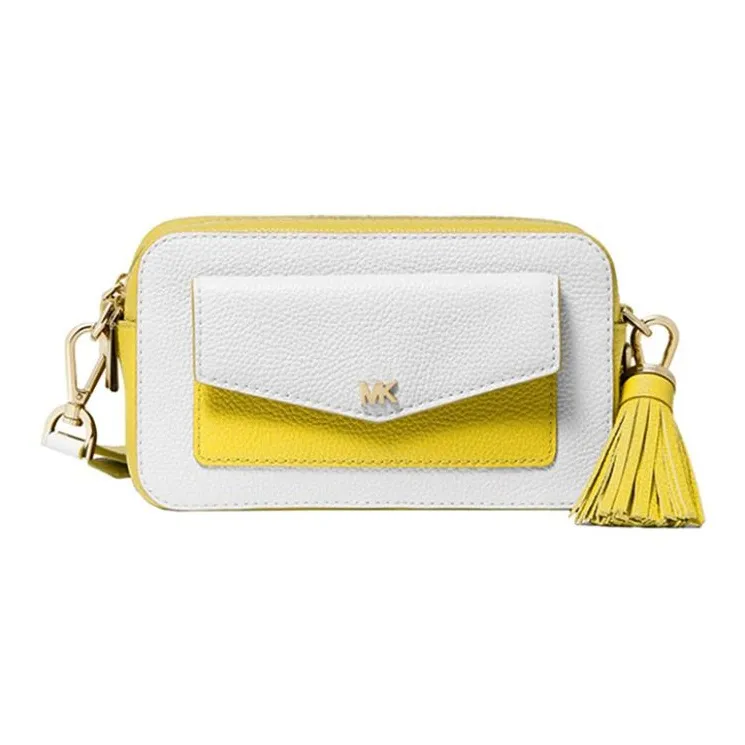 MICHAEL KORS Кожа Camera Сумка Сумка через плечо Маленькая Женская Белая Желтая Многоцветная