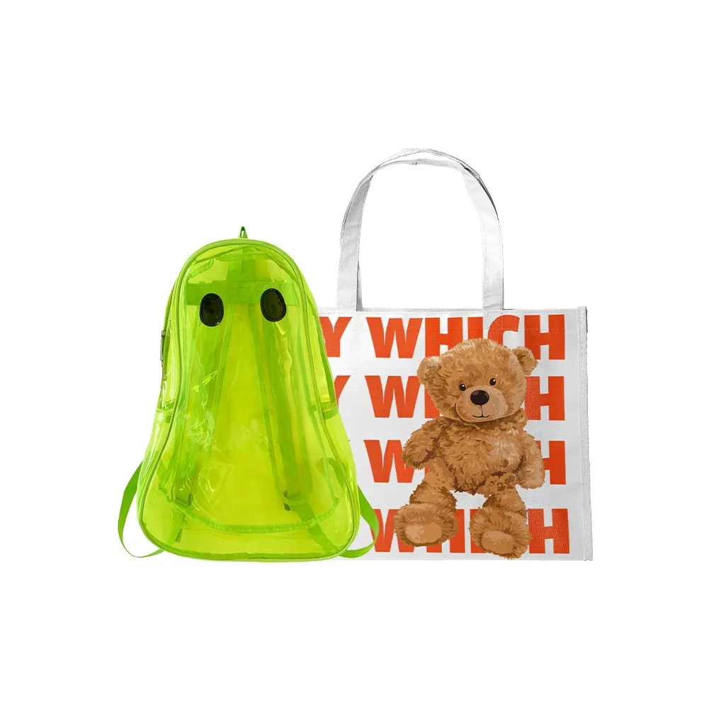 Bywhich ПВХ Рюкзак Стандартный Унисекс Белый Зеленый