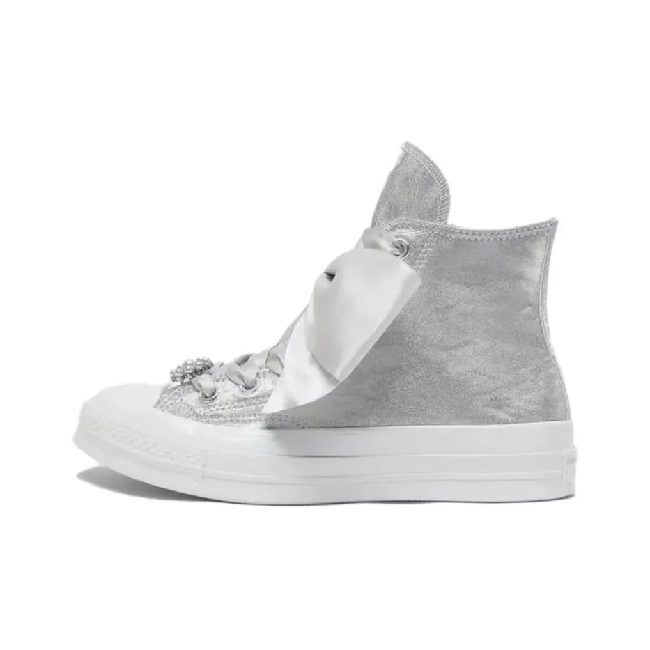 Converse Chuck Taylor All Star Anti Slip Wear Resistant High Top Skateboard Shoes Unisex Silver