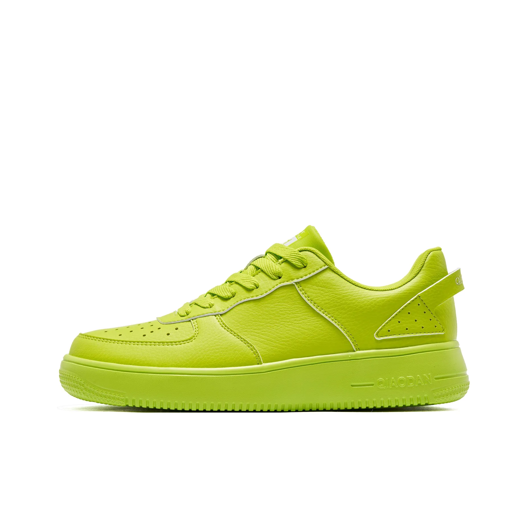 QIAODAN Skateboard Shoes Men's Low Top Sour Lime Green