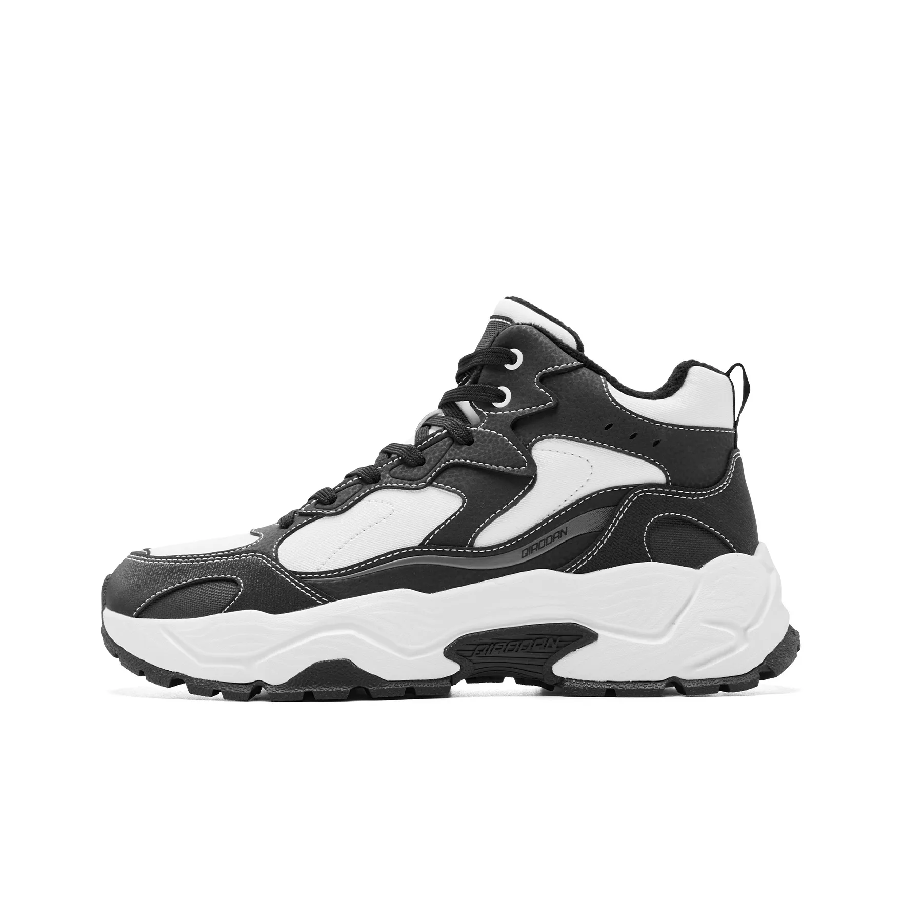 QIAODAN Casual Shoes Men's High top Black/Jordan White
