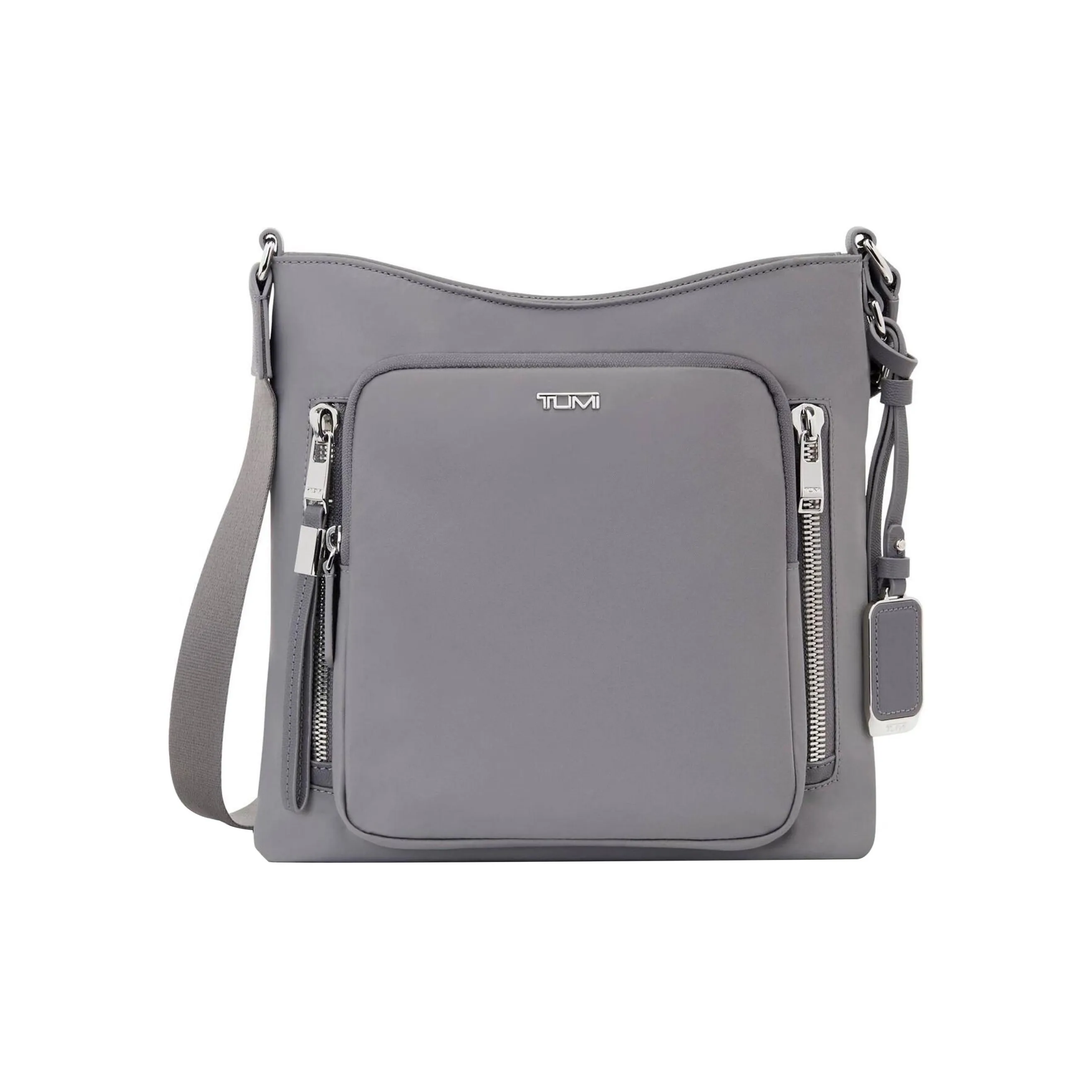 TUMI Voyageur Nylon Messenger Bag, Shoulder Bag, Crossbody Bag Medium Size Women's Gray