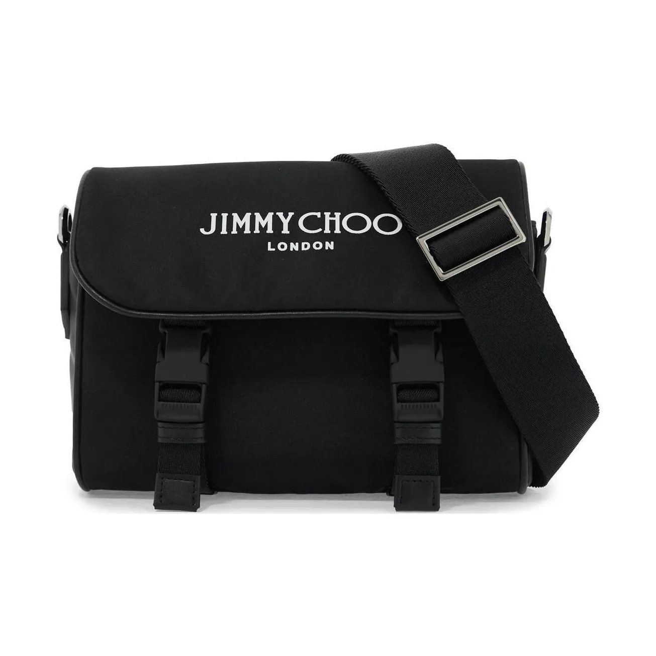 Jimmy Choo Nylon Messenger Bag, Shoulder Bag, Crossbody Bag Men's Black