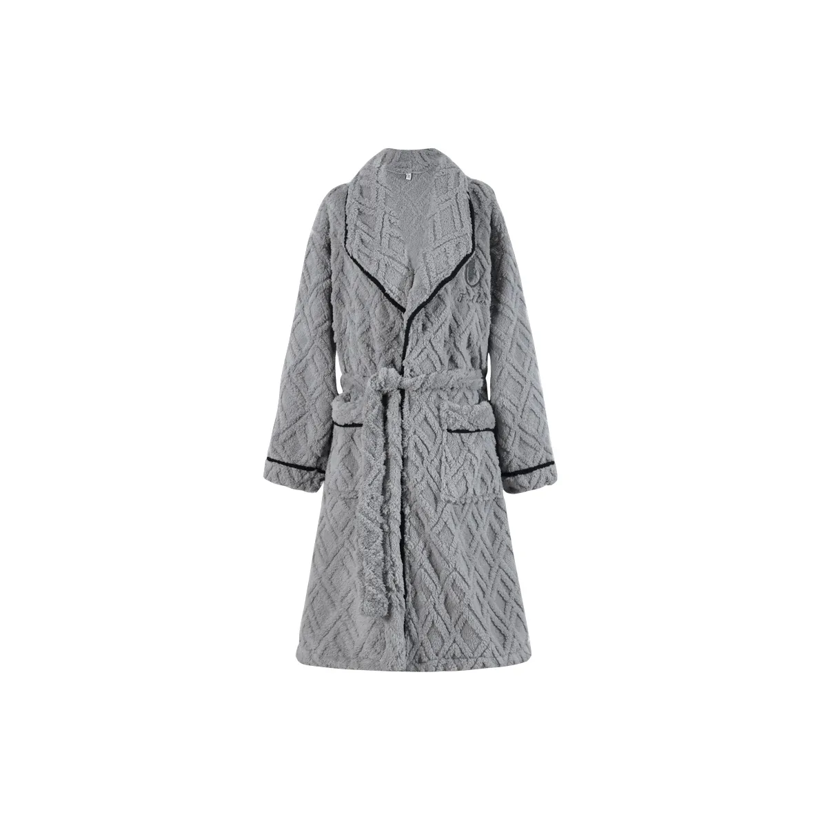 Qiao Ni Tong Мужской халат для сна серый